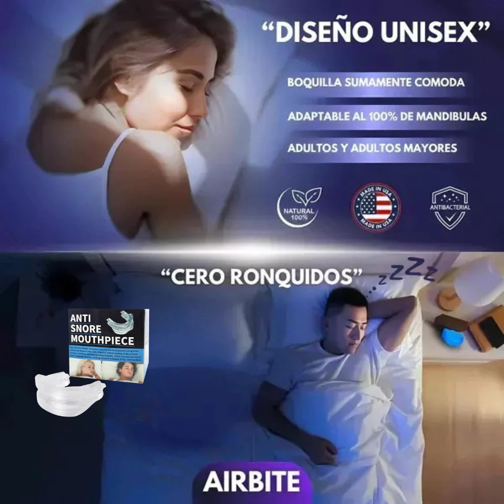 (Super 2x1) Airbite Pro - Dispositivo Bucal Anti-Ronquidos Apnea y Bruxismo